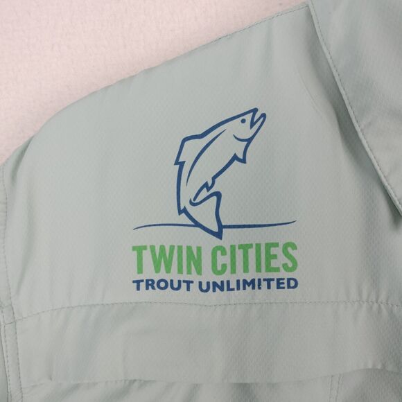 Simms Shirt Green Guide Series Fishing Short Sleeve Vented Lightweight Men Large - Picture 6 of 15